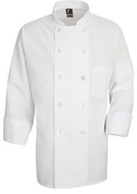 Long Sleeve Ten Pearl Button Chef Coat