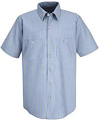 Men's Industrial Stripe Mock Oxford Work Shirt