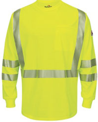 Bulwark Flame Resistant Hi-Viz Light Weight Long Sleeve T- Shirt