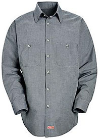 Men's Micro-Check Long Sleeve Work Shirt