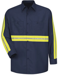 Enhanced Visibility Industrial Long Sleeve Work Shirt