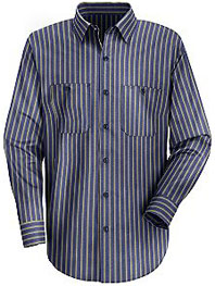 Men's Industrial Stripe Poplin Work Shirt