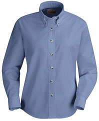 Women's Long Sleeve Button-Down Poplin Shirt