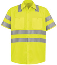 Red Kap Hi-Visibilty Short Sleeve Work Shirt - Type R Class 3