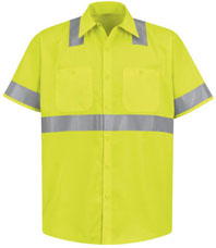 Red Kap Hi-Visibility Short Sleeve Work Shirt - Type R, Class 2