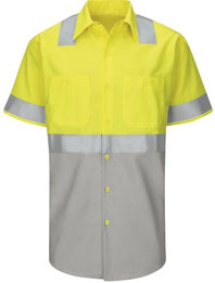 Hi-Visibility Short Sleeve Color Block Work Shirt