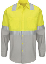 Hi-Visibility Long Sleeve Color Block Work Shirt