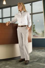 Women's Plain Front Cotton Casual Pant