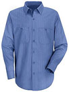 Men's Industrial Stripe Long Sleeve Broadcloth Work Shirt