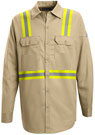 Bulwark EXCEL-FR Flame Resistant Button Front Work Shirt with Reflective Trim