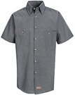 Men's Micro-Check Short Sleeve Work Shirt	