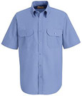Men's Short Sleeve Solid Dress Uniform Shirt