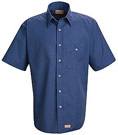 Men's Short Sleeve Mini Plaid Uniform Shirt