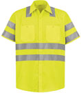 Red Kap Hi-Visibilty Short Sleeve Work Shirt - Type R Class 3