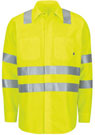 Red Kap Hi-Visibilty Long Sleeve Ripstop Work Shirt W/Mimix + Oilblok - Type R Class 3