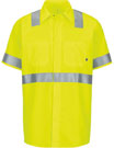 Red Kap Hi-Visibility Short Sleeve Ripstop Work Shirt W/Mimix + Oilblok - Type R Class 2