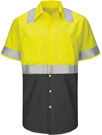 Red Kap Hi-Visibility Short Sleeve Color Block Work Shirt - Type R, Class 2 